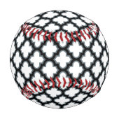 Weiße und schwarze Trellis, Gitter, Quatrefolie Baseball (Rückseite)