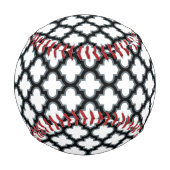 Weiße und schwarze Trellis, Gitter, Quatrefolie Baseball (Vorderseite)