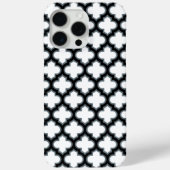 Weiße und schwarze Trellis, Gitter, Quatrefolie Case-Mate iPhone Hülle (Rückseite)