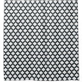 Weiße und schwarze Trellis, Gitter, Quatrefolie Duschvorhang (Vorderseite)