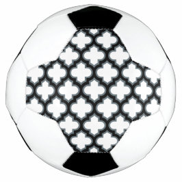 Weiße und schwarze Trellis, Gitter, Quatrefolie Fußball