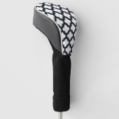 Weiße und schwarze Trellis, Gitter, Quatrefolie Golf Headcover (angewinkelt)