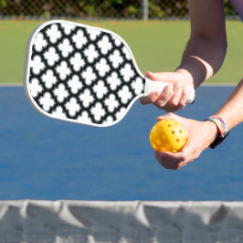 Weiße und schwarze Trellis, Gitter, Quatrefolie Pickleball Schläger