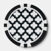 Weiße und schwarze Trellis, Gitter, Quatrefolie Pokerchips (Vorderseite)