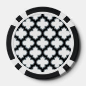 Weiße und schwarze Trellis, Gitter, Quatrefolie Pokerchips (Rückseite)