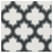 Weiße und schwarze Trellis, Gitter, Quatrefolie Stoff (Nahaufnahme)