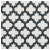 Weiße und schwarze Trellis, Gitter, Quatrefolie Stoff (Muster)