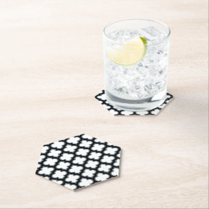 Weiße und schwarze Trellis, Gitter, Quatrefolie Untersetzer