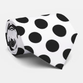 Weiße und schwarze Tupfen Krawatte (Gerollt)