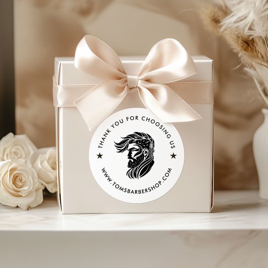 Weiße und schwarze Typografie mit dem Logo für ben Runder Aufkleber