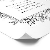 Weiße und schwarze Vegetation Hochzeit dieser Kerz Poster (Ecke)