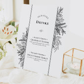 Weiße und schwarze Vegetation Hochzeitsunterschrif Sockelschild