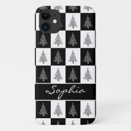 Weiße und schwarze Weihnachtsbäume Case-Mate iPhone Hülle