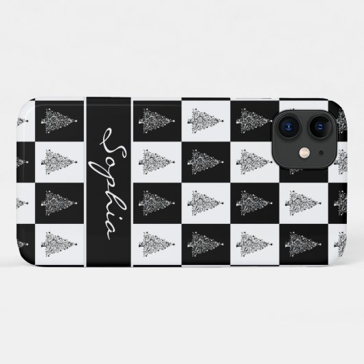 Weiße und schwarze Weihnachtsbäume Case-Mate iPhone Hülle (Rückseite (Horizontal))