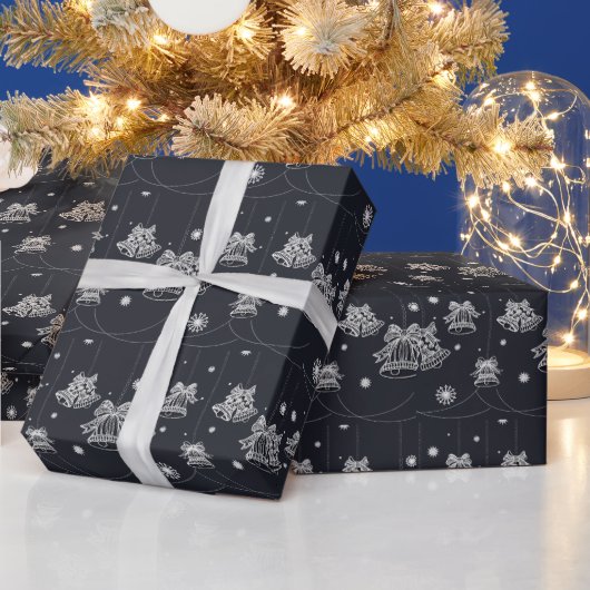 Weiße und schwarze Weihnachtsschmuck Muster Gesche Geschenkpapier (Feiertage)