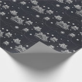 Weiße und schwarze Weihnachtsschmuck Muster Gesche Geschenkpapier (Ecke)
