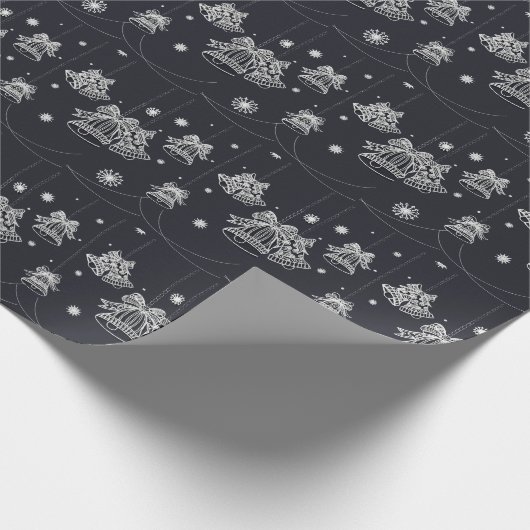 Weiße und schwarze Weihnachtsschmuck Muster Gesche Geschenkpapier (Ecke)