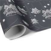 Weiße und schwarze Weihnachtsschmuck Muster Gesche Geschenkpapier (Rolleneckpunkt)