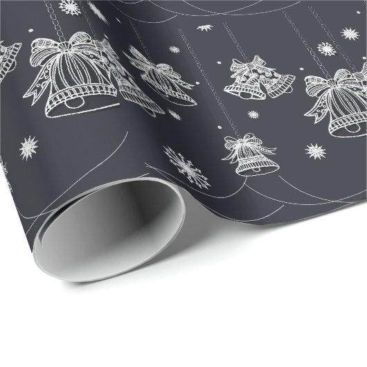 Weiße und schwarze Weihnachtsschmuck Muster Gesche Geschenkpapier (Rolleneckpunkt)