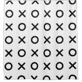 Weiße und schwarze Xs und Os Duschvorhang (Vorderseite)