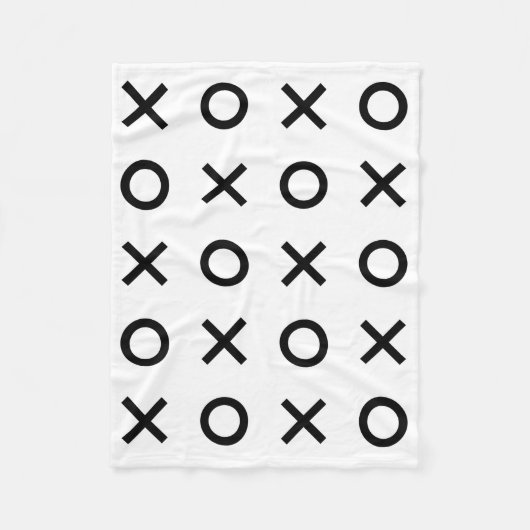 Weiße und schwarze Xs und Os Fleecedecke (Vorderseite)