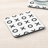 Weiße und schwarze Xs und Os Getränkeuntersetzer (Linke Seite)