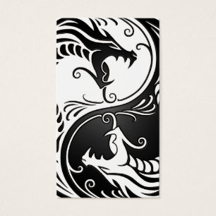 Weiße und schwarze Yin Yang Drachen