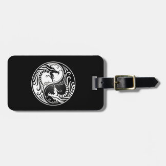 Weiße und schwarze Yin Yang Drachen Gepäckanhänger