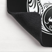 Weiße und schwarze Yin Yang Drachen Mousepad (Ecke)
