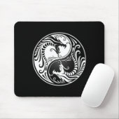 Weiße und schwarze Yin Yang Drachen Mousepad (Mit Mouse)