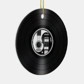 Weiße und schwarze Yin Yang Gitarren-Vinylgraphik Keramikornament (Rechts)