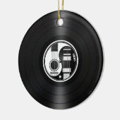 Weiße und schwarze Yin Yang Gitarren-Vinylgraphik Keramikornament (Links)
