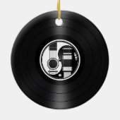 Weiße und schwarze Yin Yang Gitarren-Vinylgraphik Keramikornament (Hinten)