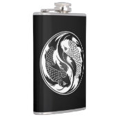 Weiße und schwarze Yin Yang Koi Fische Flachmann (Rechts)