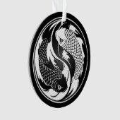 Weiße und schwarze Yin Yang Koi Fische Ornament (Vorderseite)