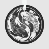 Weiße und schwarze Yin Yang Koi Fische Ornament (Rückseite)