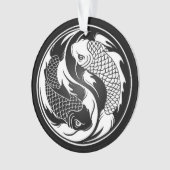 Weiße und schwarze Yin Yang Koi Fische Ornament (Vorderseite)