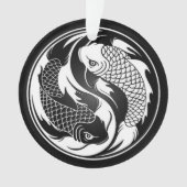 Weiße und schwarze Yin Yang Koi Fische Ornament (Vorderseite)