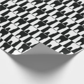 Weiße und schwarze Zahnmuster Geschenkpapier (Ecke)