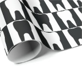 Weiße und schwarze Zahnmuster Geschenkpapier (Rolleneckpunkt)