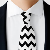 Weiße und schwarze Zig-Zag-Krawatte Krawatte