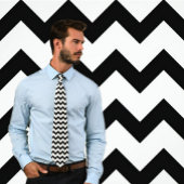 Weiße und schwarze Zig-Zag-Krawatte Krawatte