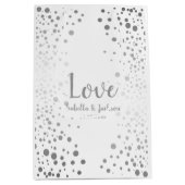 Weiße und silberne Confetti-Punkte Mittlere Geschenktüte (Vorderseite)