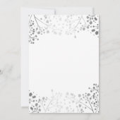 Weiße und Silberne Gipskraut Hochzeit Einladung (Rückseite)