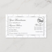 Weiße und silberne Rahmen modern mit Diamanten und Visitenkarte (Rückseite)