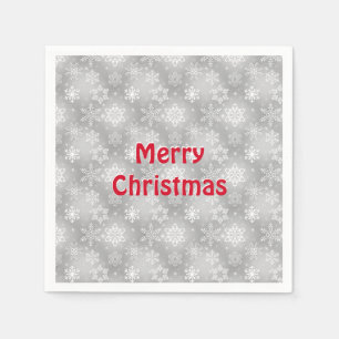 Weiße und silberne Schneeflocken Serviette