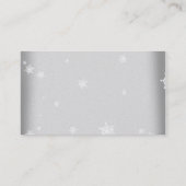 Weiße und Silberschneeflocken Hochzeitssehen-Platz Platzkarte (Rückseite)