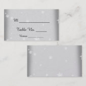 Weiße und Silberschneeflocken Hochzeitssehen-Platz Platzkarte (Vorne/Hinten)