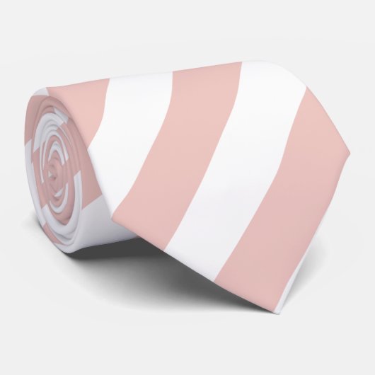 Weiße und staubige Rosen-Diagonalstreifen Krawatte (Gerollt)