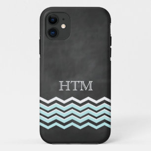 Weiße und Türkis-farbene Chevron-Hülle für iPhone 11 Hülle